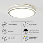 Artika Altitude LED ceiling light with specifications: LED integrated, 50,000 hours lifespan, dimmable, 2500 lumens, easy ins