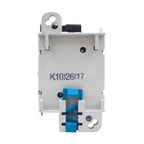 Socomec Sirco MV PV DC isolator switch with model K10/26/17 marked on white housing, blue internal contacts visible, mounting