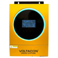 Voltacon Energy Systems yellow inverter with cyan ring display and control panel, front view product photograph.