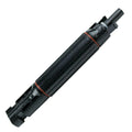 Black MC4 solar panel connector pair with integrated 20A fuses and red strain relief bands, shown at angle against white back