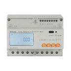 Acrel ADL3000-E three phase multi-function meter with LCD display showing 000 kW, mounted on DIN rail with terminal connectio