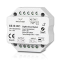 White octagonal Zigbee smart switch module labeled SS-B(WZ) with terminal screws and 2.4G wireless connectivity indicator.