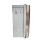Voltacon PV Combiner Box with white enclosure and metal door, specification label visible on front panel.