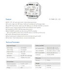 SS-B WT WiFi smart switch controller with technical specifications and features listed, showing octagonal device with termina