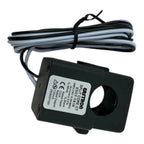 Eastron single phase energy meter with attached current transformer coil and bundled black and gray cable.