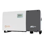 Solis 100kW 3-Phase solar inverter with white casing on left, gray 5G Series module on right, digital display panel, and blac