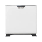 Voltacon Energy Systems white and black rectangular power cabinet viewed from front.