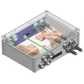 Isometric technical diagram of parallel kit showing internal copper busbars, circuit board, and external connector terminals 