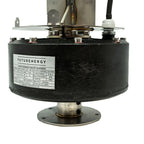 FuturEnergy 3-phase permanent magnet generator with specification label, top view showing rotor assembly and mounting bracket