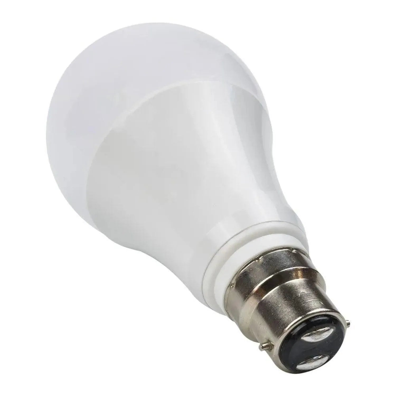 White LED globe bulb with B22 bayonet base, shown against white background.
