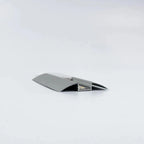 Silver aluminum LED profile extrusion with frosted diffuser cover, shown open to reveal internal channel against white backgr