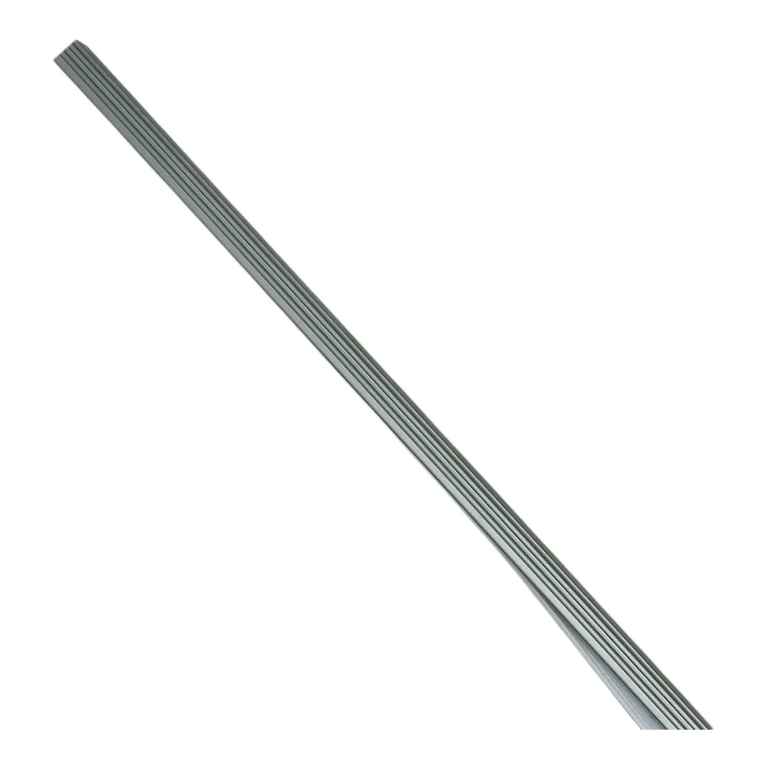 Aluminium LED profile strip, one metre length, with vertical ribbed texture and angled cut end, product alone on white backgr