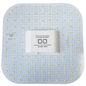 VOLTAGON LED 2D lamp module with yellow square LEDs and driver unit mounted on back plate.