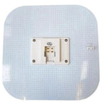 Back view of LED 2D lamp mounted on perforated ceiling tile with visible 4-pin connector and mounting hardware.
