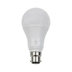 White LED bulb with B22 bayonet base shown against white background, product alone.