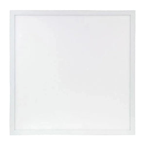 White square LED panel light with recessed frame, front view product shot.