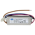 Glacial Power Class 2 LED Driver model GP-HS10P-36C with input/output specifications and colored wires attached to connector.