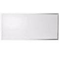 Rectangular LED panel light with silver frame on white background, shown as product shot against plain surface.