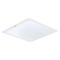 White square LED ceiling panel light fixture shown at an angle against a white background.