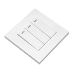 White 3-gang 2-way light switch with three rocker switches and indicator lights, shown at isometric angle.