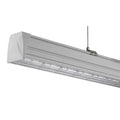 LED linear trunking light fixture in white aluminum housing with clear diffuser and antenna detail, mounted horizontally agai