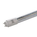 White T8 LED tube light with motion sensor symbol on end cap, showing dense array of LED bulbs inside clear tube.