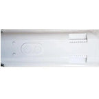 White LED light fitting with dual circular controls, mounted horizontally with wire guards on right side, top-down view.