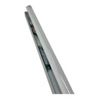 LED batten light with open housing revealing internal driver and wiring components against white background.