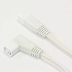 Two white T5 LED under cabinet tube lights with connector clips displayed at angles against a white background.