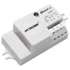 Hytronik Bluetooth 5.0 microwave motion sensor with white housing, control dial, and terminal connectors for electrical wirin