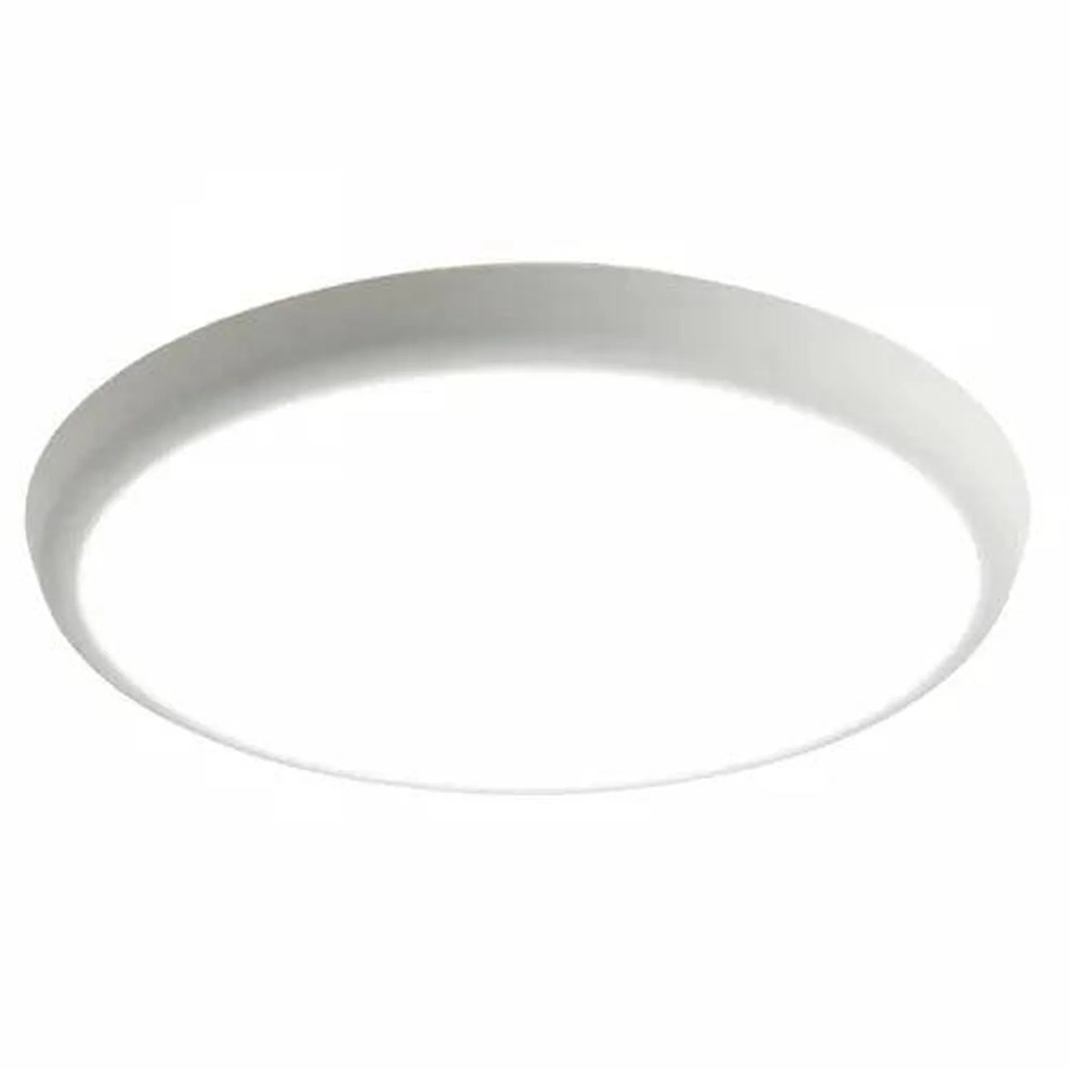 White LED ceiling light fixture with flat round design, shown against white background