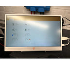 Solar energy monitoring display showing real-time dashboard with inverter, battery, grid, and solar PV power readings mounted