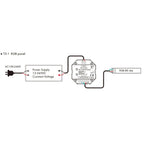 T3-1 RGB panel wiring diagram showing power supply connection to controller and RGB LED strip