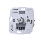 OSRAM DALI MCU rotary dimmer switch module showing front face with potentiometer dial, terminal block connections, and specif