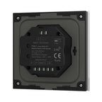 Back panel of T15-1 4 Zone RGB+CCT DMX512 controller showing input terminals, DMX output connectors, and CE/RoHS certificatio