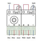 Technical schematic diagram of a 3-pole DC isolator switch showing internal contacts, terminals, and connection points labele