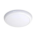 White round LED ceiling light with frosted diffuser against white background, product shot.