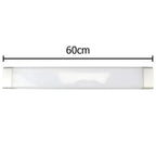 60cm white LED batten light fixture with dimension measurement diagram shown from above.