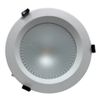 White recessed LED downlight with frosted diffuser and mounting tabs, shown against white background.