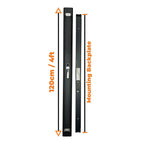 Dimension diagram showing 120cm / 4ft LED batten light with 9 backplate mounting specification.