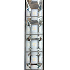 Overhead view of a 120cm LED batten light showing vertical alignment of multiple square light modules with frosted diffusers 