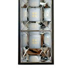Top-down view of rectangular LED batten light fixture showing frosted panels with LED dots and chrome reflective housing.