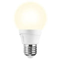 White LED bulb with warm glow, E27 screw base, product shot against white background.