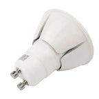 White GU10 LED bulb with wide reflector shown against white background, product alone view.