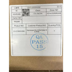 QA inspection label on product packaging showing mainboard for Infini-Solar E 5.5kW with QA Pass stamp dated 15.