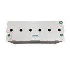 Top-down view of white rectangular Hoppecke AGM deep cycle battery with six black terminal posts and green certification badg