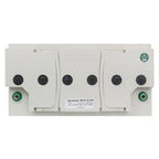 Sun Power VR M 12-135 battery pack with six terminal posts and green circular connectors, front view.