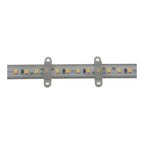 LED strip light with warm white LEDs and mounting brackets, shown as individual product component.