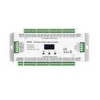 ES32 PIR Sensor Stair Light Controller with 32 LED output channels, terminal blocks, and control buttons, front view product 
