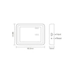 Dimension diagram of Zigbee smart gateway showing front and side views with measurements of 90.5mm width, 69mm height, and 15